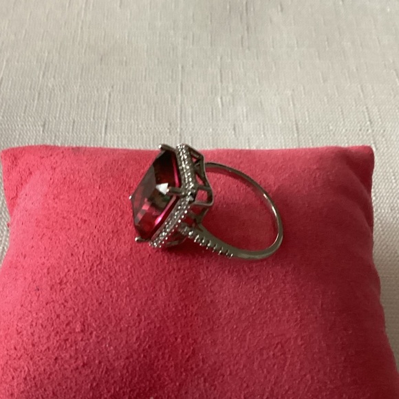 Watermelon Quartz Sterling Silver Ring - Picture 4 of 5